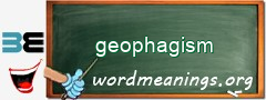 WordMeaning blackboard for geophagism